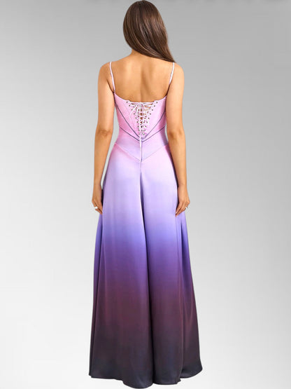 Samara Purple Lace Up Maxi Dress