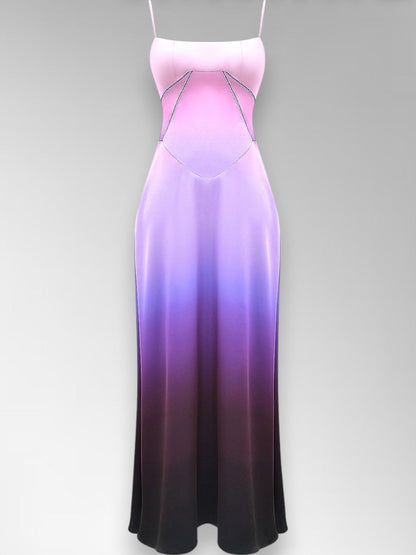 Samara Purple Lace Up Maxi Dress