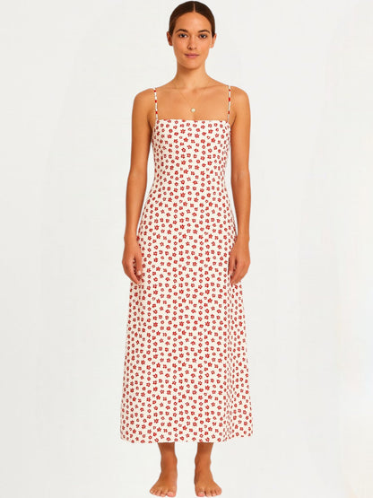 Holly Floral Print Backless Maxi Dress