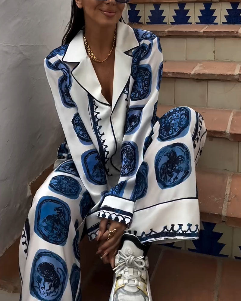 Ivy - Printed Silk Blend Two-Piece Set