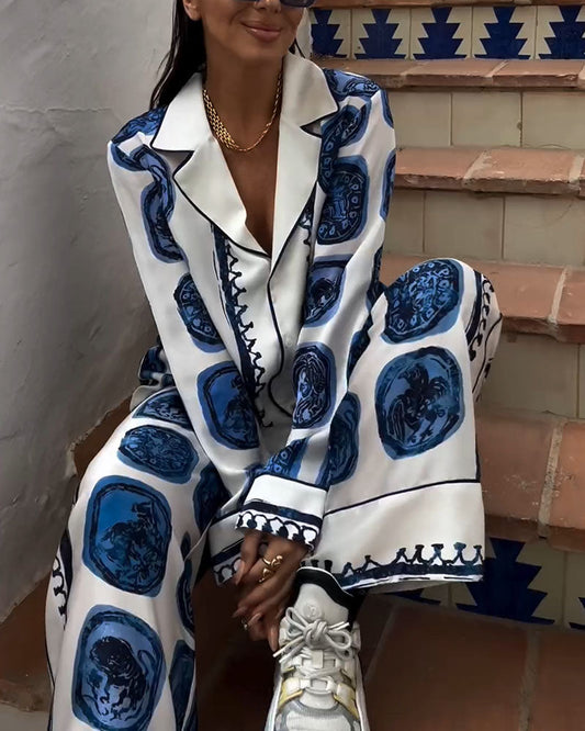 Ivy - Printed Silk Blend Two-Piece Set