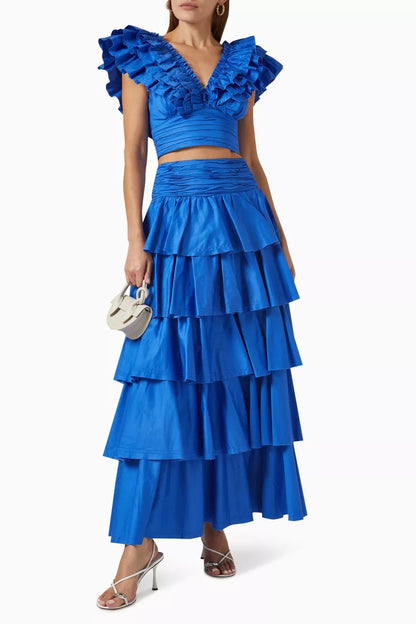 Savannah - Cornelia Ruffle V-Neck Tiered Set