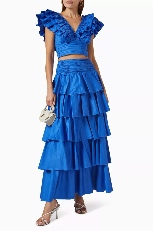 Savannah - Cornelia Ruffle V-Neck Tiered Set