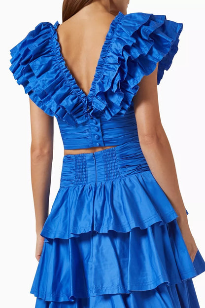 Savannah - Cornelia Ruffle V-Neck Tiered Set