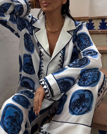 Ivy - Printed Silk Blend Two-Piece Set