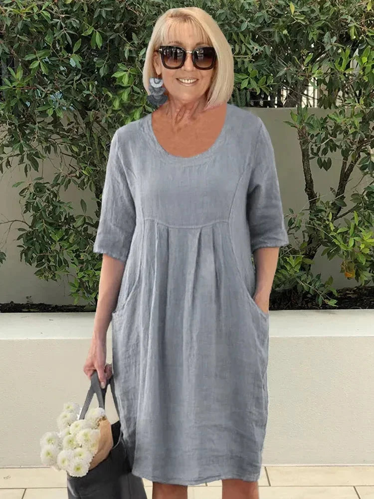 MAËLINE™ | LIGHTWEIGHT COTTON DRESS WITH POCKETS