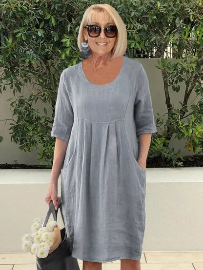 MAËLINE™ | LIGHTWEIGHT COTTON DRESS WITH POCKETS